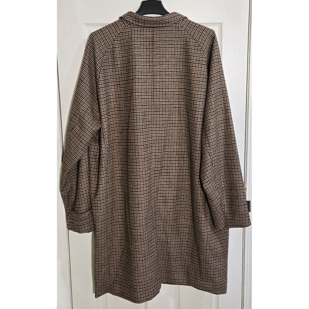 Shaquille O'Neal XLG Men 3XLT Burgundy Tartan Plaid Wool Blend Car Coat NWT